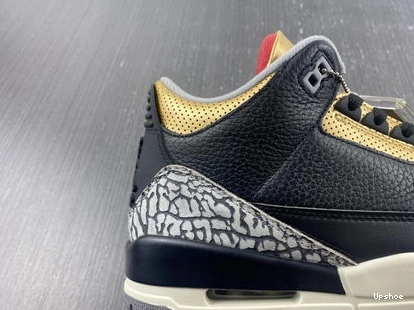 Cement Jordan SoftTouch Retro 3 3832 Black CK9246- Gold 1029
